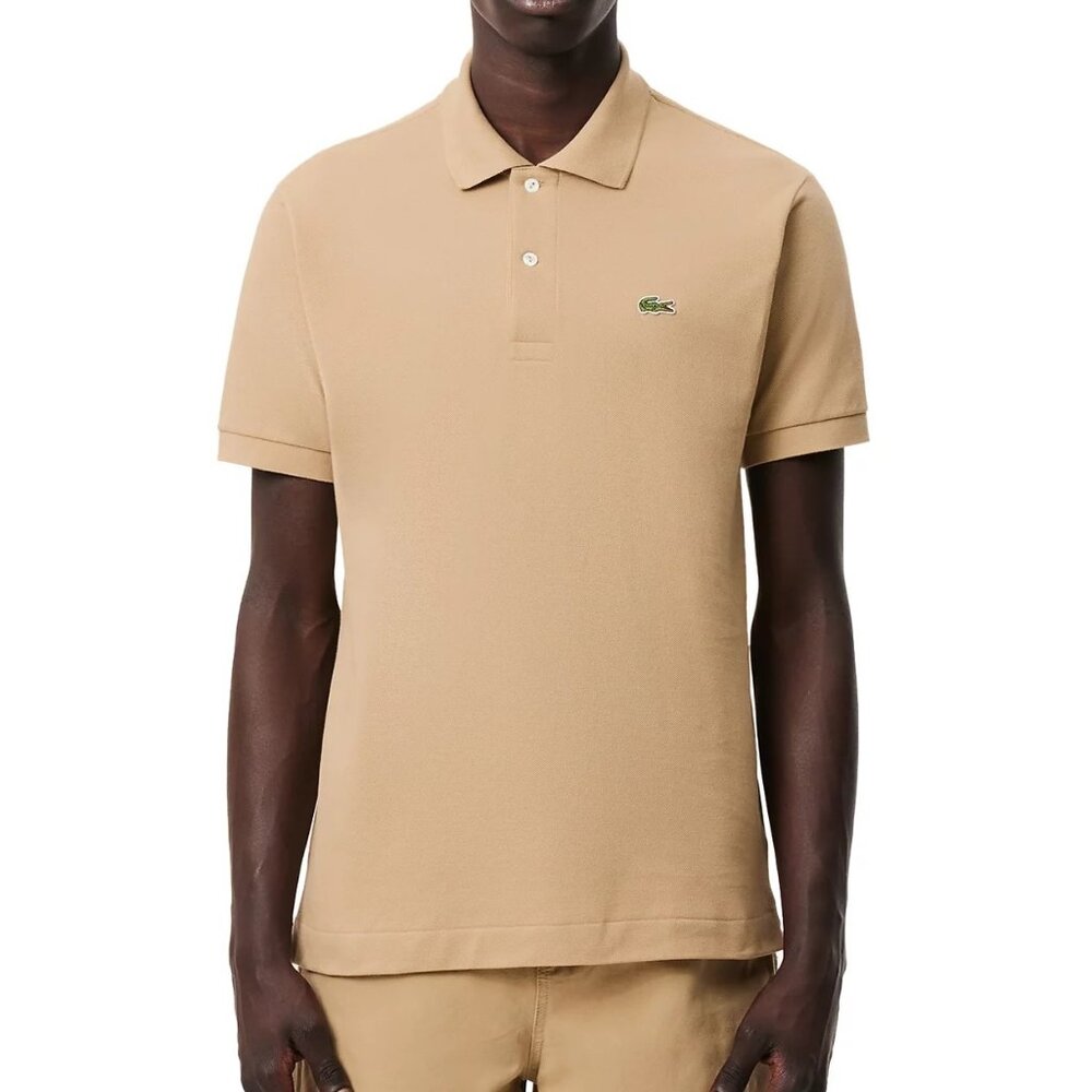 Lacoste Mens Size L Beige L.12.12 Classic Fit Pique Cotton Polo Shirt NWT 110